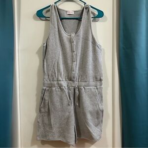 Pink Lily Gray Button-Front Romper